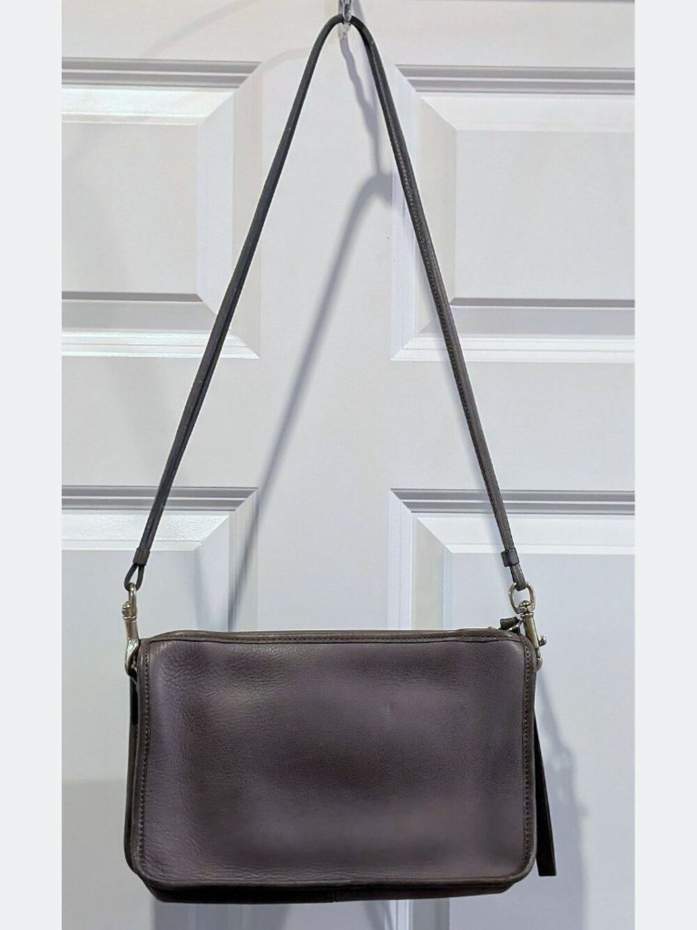 RARE VTG Coach NYC Convertible Clutch Leather Zippered TALON Basic Bag Crossbody - Picture 2 of 11